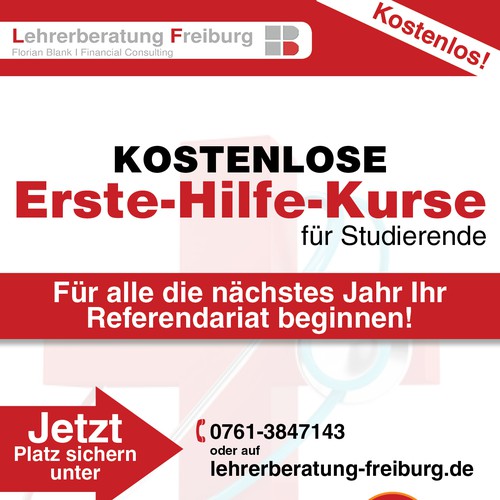 Plakat Fur Kostenlosen Erste Hilfe Kurs Other Business Or Advertising Contest 99designs