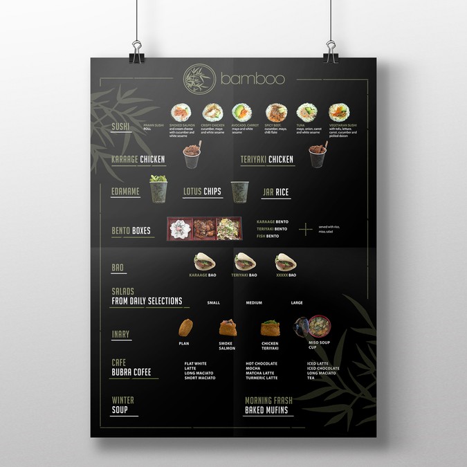 bamboo sushi shop menu board Menu contest