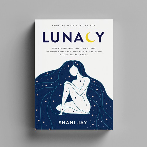 Beautiful nonfiction book cover design for a book about the moon & feminine energy aimed at women Design by Sahidul_Tuser