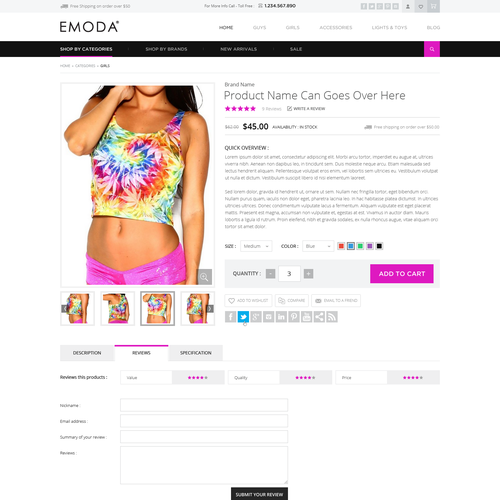 Create new website for emoda.com - edm ecommerce site | Web page