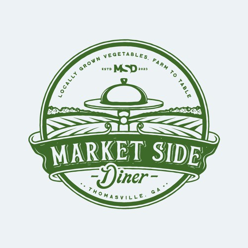 Vintage Farmers Market restaurant logo in South Georgia Design by honeyjar