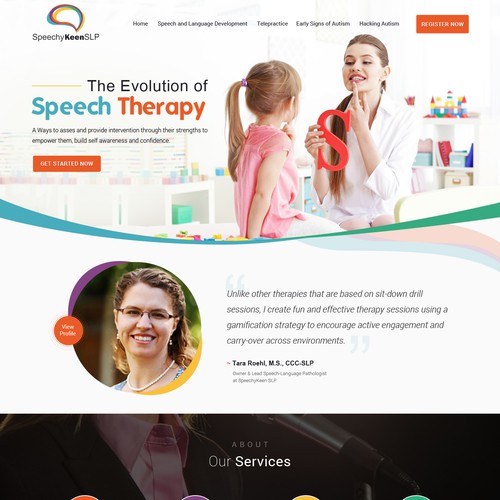 Professional but Friendly Speech Therapy website design Design by Gendesign
