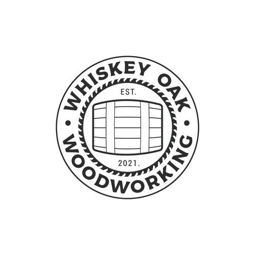 Powerful, vintage, whiskey inspired logo for woodworking company Design von Umetnick