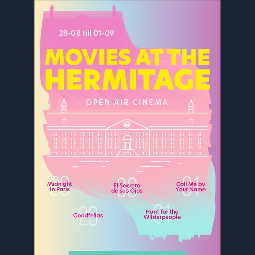 Fun, colorful and laid-back poster for outdoor film festival in historical Amsterdam Ontwerp door ppriess