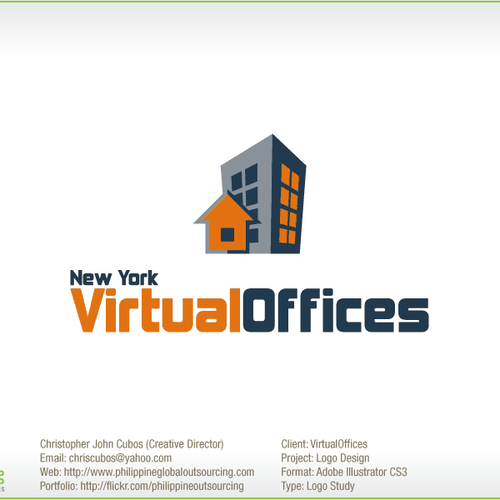 Virtual Offices - logo design Design by logodad.com