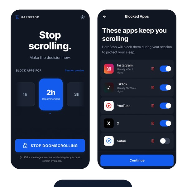 Design by ceylongraphic titled "Minimal Night-Mode Mobile App UI Design"