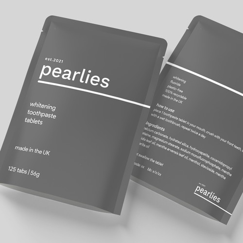 Design an attractive refill pack for a trendy new toothpaste tablet brand Design by farhanubaid