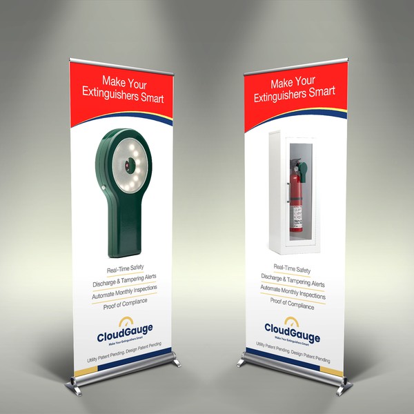 Design a trade show banner to appeal to fire safety companies