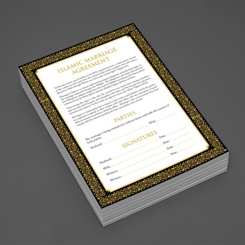 islamic marriage certificate template