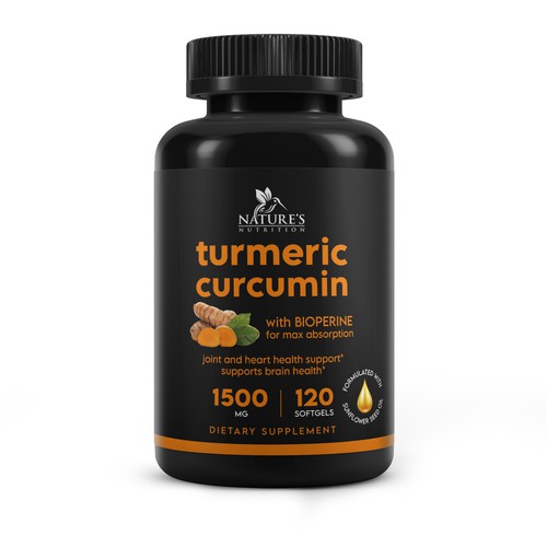 Nature's Nutrition - Needs a Colorful Turmeric Product Label Design by EffieK