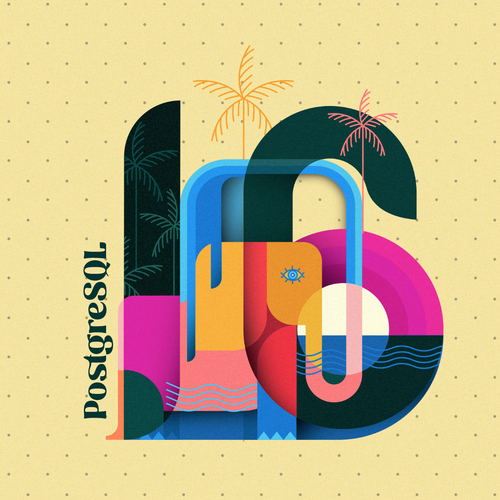 PostgreSQL v16 Release Artwork Design von hashWednesday