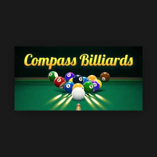 Design a Pool Hall Sign for Compass Billiards Design réalisé par SoftSkills