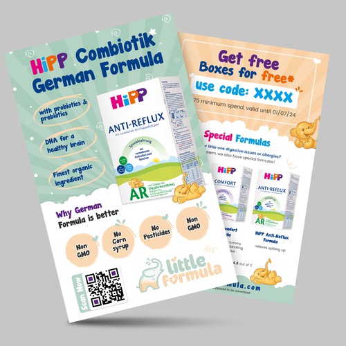 Baby Formula Flyer for a package insert campaign in the USA Design by Monki D Loy