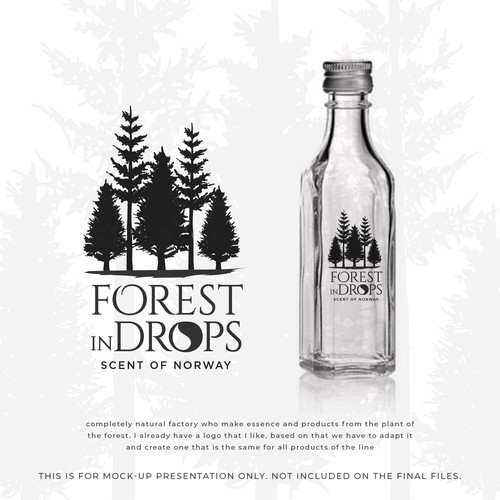 enhances the logo of FOREST IN DROPS make it adapt for all line products Réalisé par Distinguish♐︎