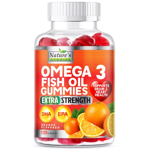 Diseño de Tasty Omega 3 Fish Oil Gummies Design needed for Nature's Gummies de agooshe