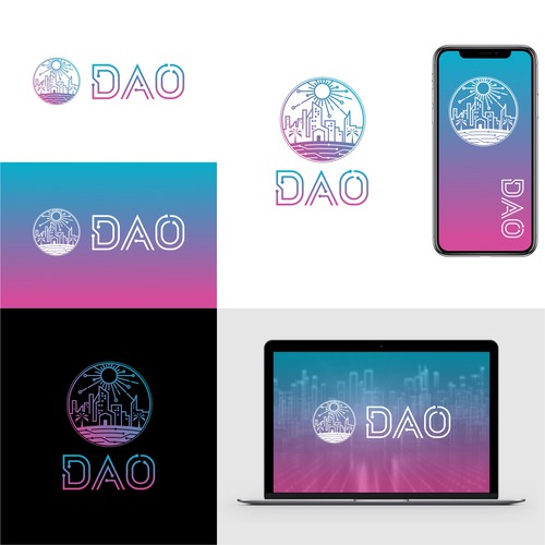 Logo — island DAO — let's buy an island — Ethereum blockchain Diseño de X-DNA