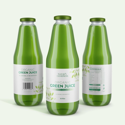 Organic Green Juice Design Design by CUPEDIUM