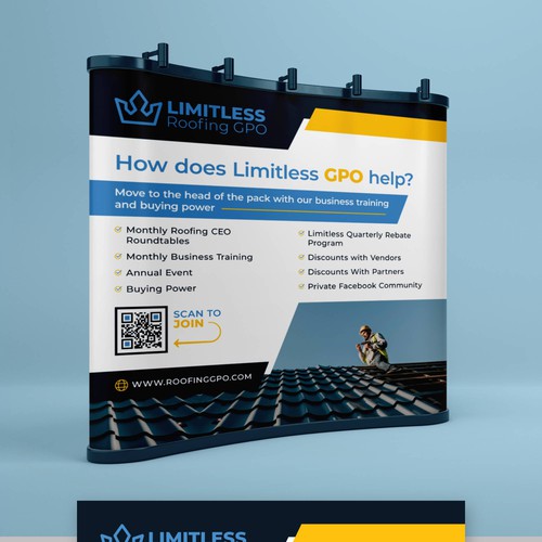 Design a tradeshow backdrop for roofing buying group Design by DezinDragonz