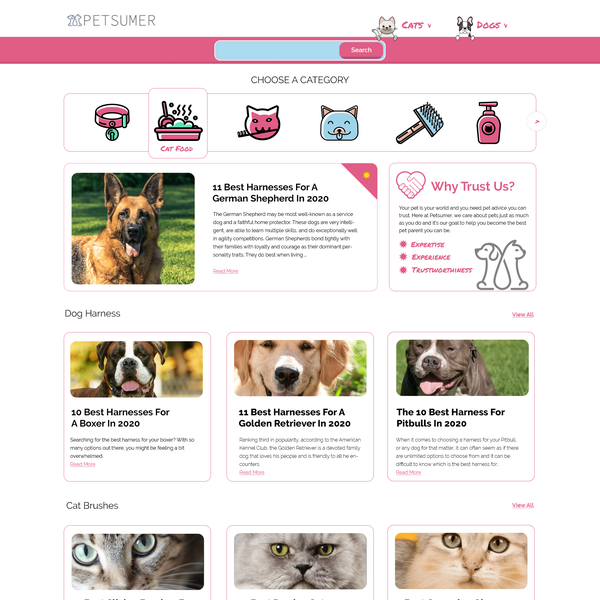 Blog design for pets