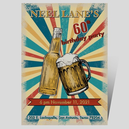 Design retro birthday flier for beer hall bash Design by fenkurniawan