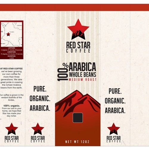 Create the next packaging or label design for Red Star Coffee Diseño de Toanvo