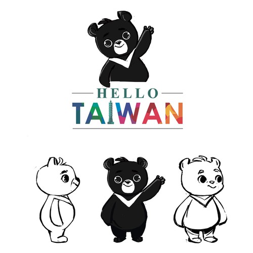 Hello Taiwan Black Bear Design by FITOOOZ