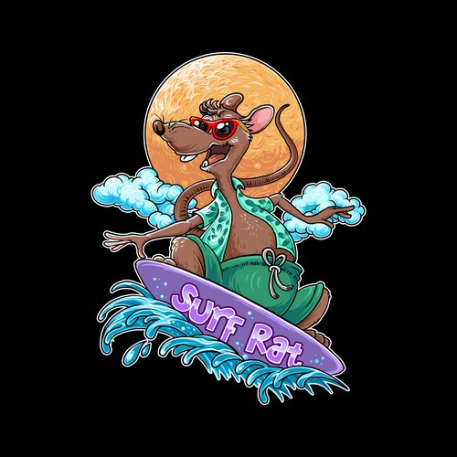 Surf Rat (Please design my husband's childhood comic book character) Design by agteus