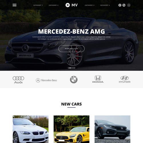 Designs | News / Videos Landing - Blog page (Cars) - Desktop design ...