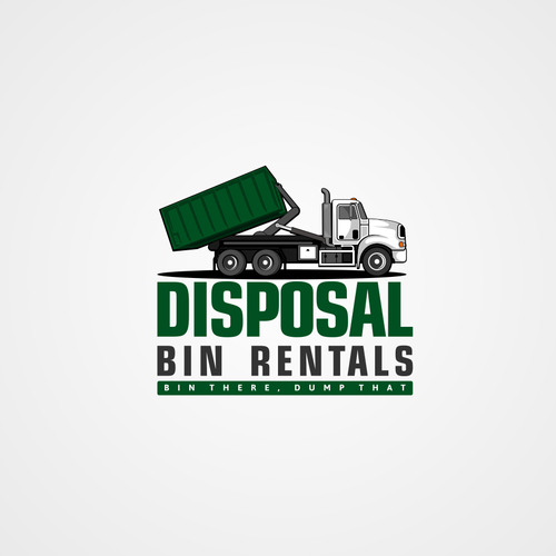 Cartoon-Style Truck Logo Design For Roll off Disposal Bin Rental ...