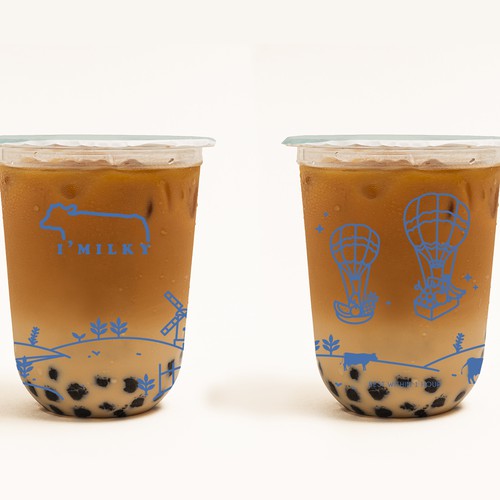 Bubble tea cup design (imilky), Product label contest