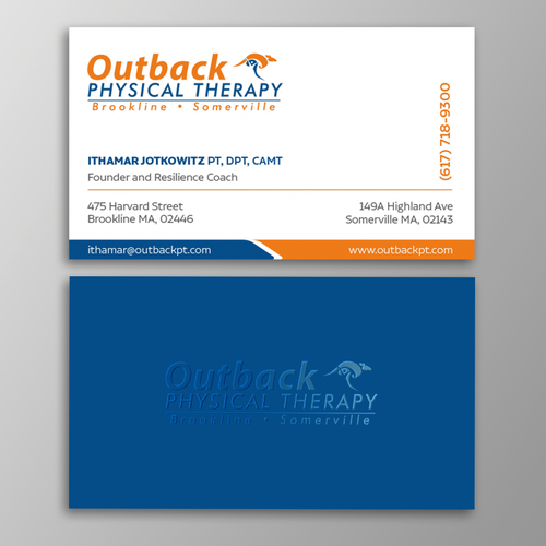 Business card for 2 clinic physical therapy office Design by Design sp