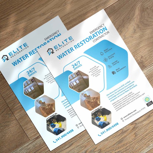 Emergency Water Restoration Flyer Design by Moi_Designers