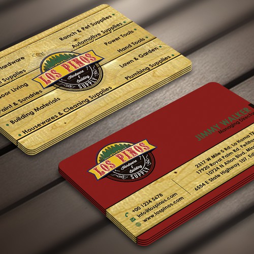 Los Pinos Hardware & Building Supply Business Card Contest! Design réalisé par Nerys Design™