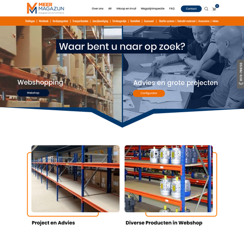 Creative website templates for a leading pallet racks company_ Meermagazijn Design by Technology Wisdom