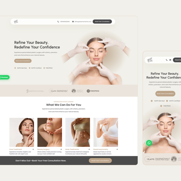 Website for plastic surgery clinic