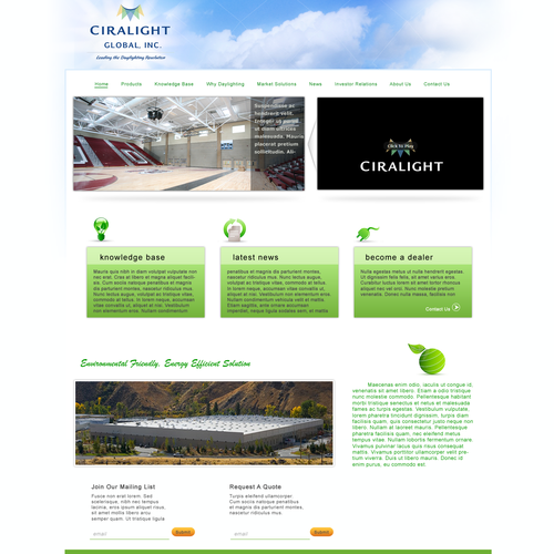 Website for Green Energy Smart Skylight Product Diseño de AKSoe