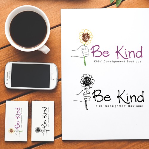 Be Kind!  Upscale, hip kids clothing store encouraging positivity Design by Jemcalija