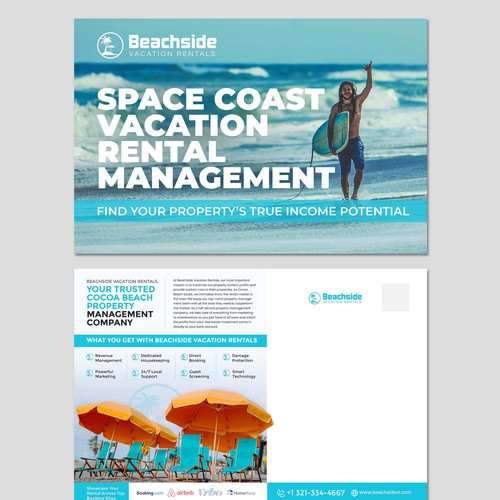 Design a Vacation Rental Management Postcard - Appeal to Property Owners Design by Monki D Loy