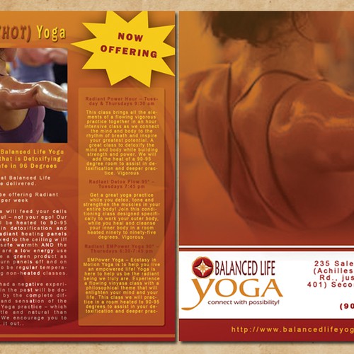 postcard or flyer for Balanced Life Yoga Design by Tentry