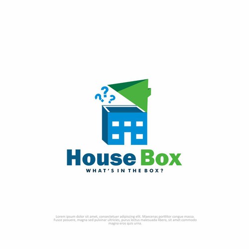 WHAT'S IN THE BOX?  Eye-catching logo to inspire interest of what people really know about a home.-ontwerp door afif_rayyan