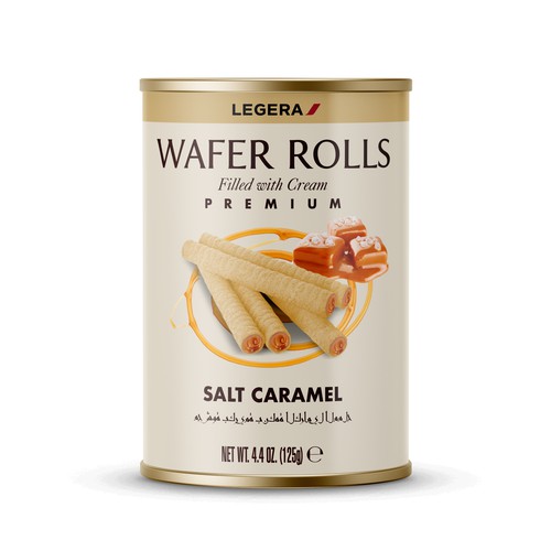 LEGERA Wafer Rolls Pack 125 gm - Salted Caramel Design by Gustavo RV