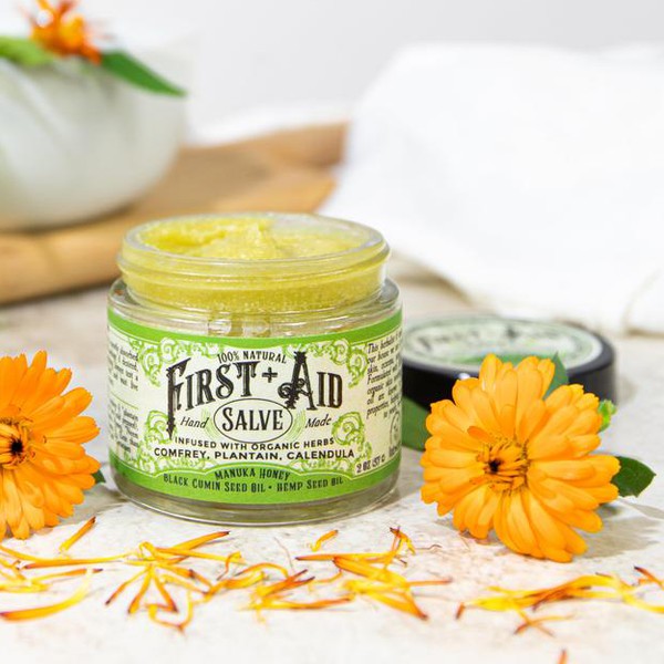 Salve jar vintage label