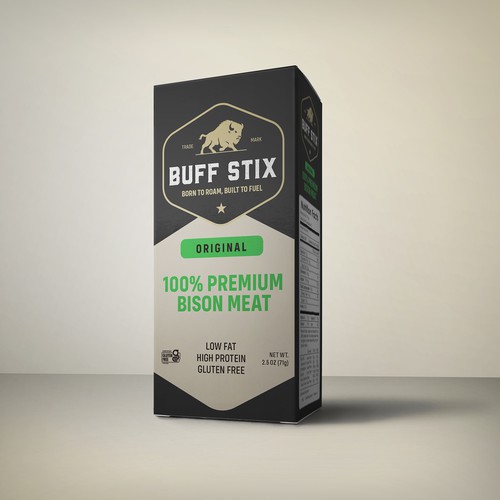 Buff Stix...Lean, Delicious, Buffalo Strong. Design by Studio 135+