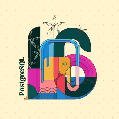 PostgreSQL v16 Release Artwork Design von hashWednesday