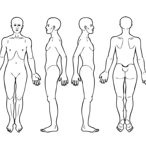 Body Diagram For Professional Massage Chart Front Back Left And Right Views Icon Or Button Contest 99designs