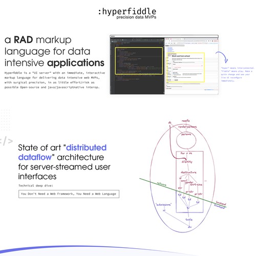 tech wizard low-code product homepage Design by SpiderDesigns