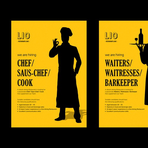 Job recruitment Poster for modern Premium Restaurant Design by NJ-ARTS’ STUDIO