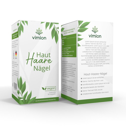 Packaging design for a German brand of high-quality food supplements Design by Packagingholic