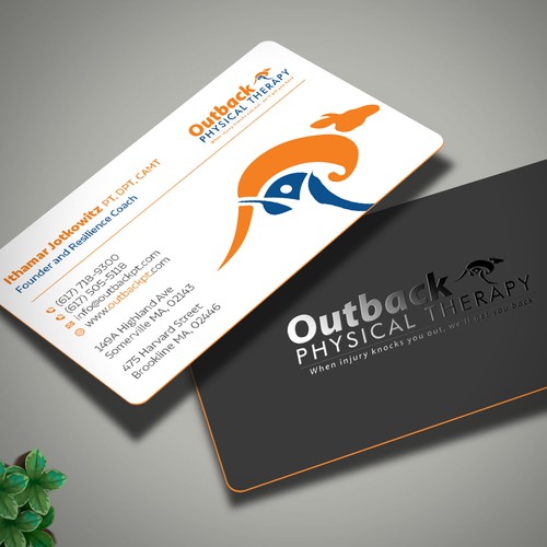 Business card for 2 clinic physical therapy office Design by Design sp