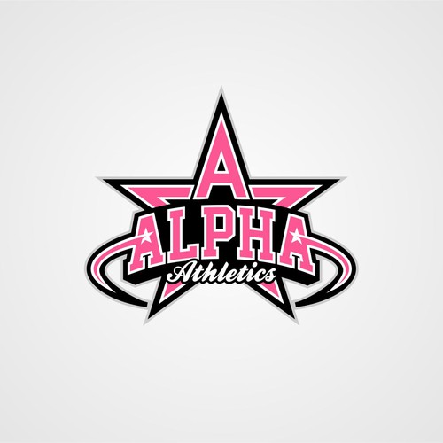 Logo for alpha athletics (a cheerleading gym)